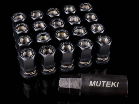 Wheel Mate Muteki HR38 Open End Lug Nuts 12x1.50 Black   Black Ring For Cheap